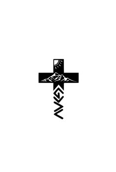 a black and white photo of a cross