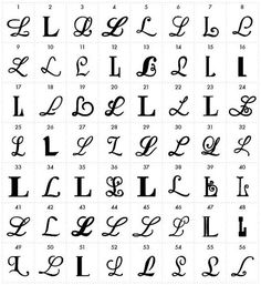 the upper and lowercase letters are all in different styles, with numbers on each side