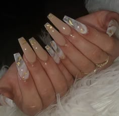 White Acyrilics Nails Coffin, Bday Nails Ideas Coffin, Drippy Nails