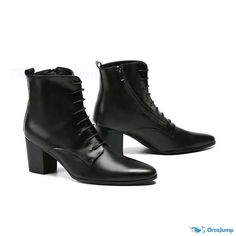 OrcaJump - Stylish Design High Heel Stiletto Boots K DJ Boots Men High Heels, Party High Heels, Ankle Boots Men, Cuban Heels, Stiletto Boots, High Heel Boots Ankle, Casual Heels, Designer Boots, High Heels Stilettos