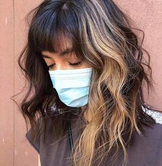 Lob With Peekaboo Color, Edgy Fall Hair, Edgy Fall Hair Color, Color Block Hair Ideas, Full Blonde, The Lob, Split Dyed Hair