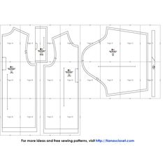 the front and back view of a sewing pattern for a vest