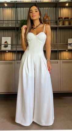 Jumpsuit Outfits, Two Piece Pants Set, Jumpsuits And Romper, Suit Fashion, White Outfits, Streetwear Outfit, Look Fashion