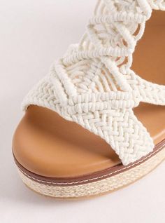 Macrame Espadrille Wedge (WW)Macrame Espadrille Wedge (WW), IVORY Macrame Sandals, Unique Fits, Espadrille Wedge, Platform Heel, Extra Room, Espadrilles Wedges, Platform Heels, Open Back, Ankle Strap