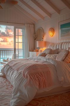 15 Dreamy Pink Coastal Bedroom Ideas: Aesthetic & Beachy Shabby Chic Beach Bedroom, Cozy Beach Bedroom Ideas, Pink Beach House Aesthetic, Pink Coastal Bedroom Aesthetic, Beach Decor For Bedroom, Pink Costal Bedroom, White Beach Room, Coastal Bedrooms Pink, Coastal Pink Bedroom