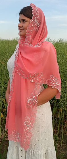 Orthodox Embroidered Handmade Scarf. Purple Chiffon Floral Hair Scarf for Women. Head Covering. Lightweight Long Head Scarf. Christian Veil - Etsy Dupatta Head Covering, Orthodox Head Covering, Long Head Scarf, Christian Veil, Christian Veiling, Christian Veils, Christian Head Covering, Embroidered Scarf, Scarf For Women