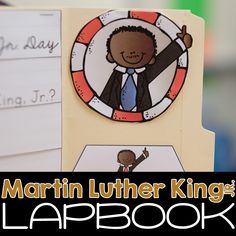 the martin luther king lapbook is on display