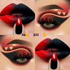 Red Dramatic Eye Makeup, Goth Eye Makeup, Halloween Makeup Inspiration, Eye Makeup Pictures, Makijaż Smokey Eye, Eye Makeup Designs