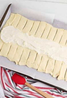 the dough is ready to be baked in the oven and placed on a baking sheet