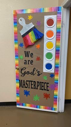 a bulletin board that says we are god's masterpiece