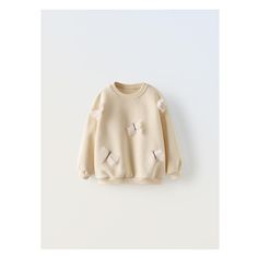 TULLE BUTTERFLIES SWEATSHIRT Cotton Long Sleeve Top With Appliques, Cute Cream Long Sleeve Sweater, Cute Cream Cotton Sweatshirt, Cute Cream Sweatshirt For Fall, Cute Long Sleeve Zara Sweatshirt, Cute Zara Long Sleeve Sweatshirt, Cute Cream Top For Fall, Zara Cotton Long Sleeve Sweater, Zara Long Sleeve Cotton Sweater