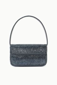 Elegant Blue Baguette Bag For Evening, Staud Double Handle Evening Bag, Elegant Staud Double Handle Bag, Elegant Staud Double Handle Bags, Staud Top Handle Evening Bag, Staud Evening Bag With Top Handle, Staud Evening Bags With Top Carry Handle, Staud Formal Bag With Removable Pouch, Staud Rectangular Formal Shoulder Bag