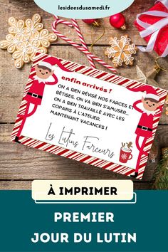 an image of a christmas card with santa clause on it and the words merry written in french