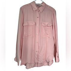 Like Brand New, Super Soft And Flowy Light Pink Button Up Shirt By Zara. Excellent Quality, Material And Condition. Xs - Worn Only Once Pink Button Up Shirt, Oversized Button Up Shirt, Zara Tops, Button Up Shirt, New Color, Desi, Button Up Shirts, Light Pink, Top Blouse