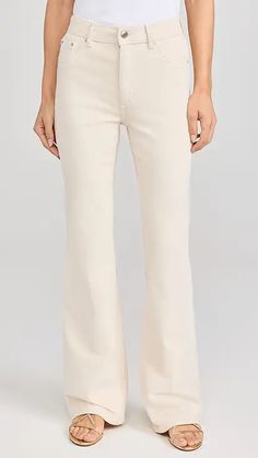 DL1961 Hepburn Wide Leg Jeans: High Rise Vintage 32' | Shopbop Beige Denim Flare Jeans For Fall, Chic Flare Jeans With Frayed Hem For Work, Spring Workwear Jeans With Zip Fly, Chic Fitted Cotton Flare Jeans, Spring Workwear Jeans, Mid-rise Beige Denim Flare Jeans, Fitted Wide Leg Cropped Jeans With Frayed Hem, High Rise Jeans With Seam Detailing For Spring, Straight Fit Flare Jeans With Pockets For Fall