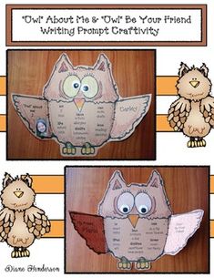 three pictures of owls with the words owl about them