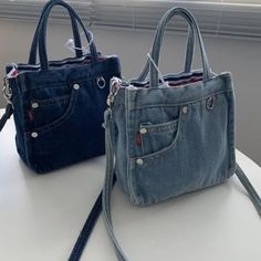 Blue Jeans Crafts, Mode Chanel, Diy Bags Patterns, Denim Shoulder Bags