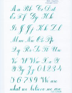 the upper and lower part of a handwritten script