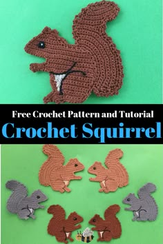 crochet squirrel applique pattern and instructions