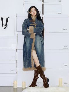 A long coat with a fresh mix of casual denim and fur materials. 

A voluminous item that will brighten up your outfit. 

The long length and loose fit match the trendy style. 

◾️Model
Height: 174cm
Try size: S

◾️Material
cotton 100%



Size (cm)
Length
Chest measurement
Sleeve length


S
112
116
72.5


M
113
120
74


L
114
124
75.5 Denim Outerwear With Faux Fur Trim, Fur Coat With Pockets For Cold Weather In Spring, Spring Fur Coat For Cold Weather With Pockets, Cold Weather Spring Fur Coat With Pockets, Oversized Spring Fur Coat With Faux Fur Trim, Oversized Faux Fur Trim Coat For Spring, Oversized Long Fur Coat For Spring, Casual Long Faux Fur Coat, Casual Fur Coat With Faux Fur Trim For Spring