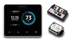 an appliance showing the time and temperature of various devices, including a smartphone