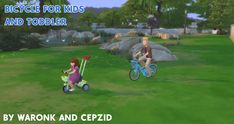 two children riding bikes in the grass with text overlay that reads bicycle for kids and toddler