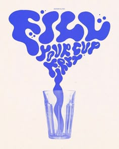 Cool Type Design, Water Graphic Design Poster, Liquid Typography Design, Liquid Design Graphic, Illustrative Graphic Design, Swirly Typography, Liquid Lettering, Hand Drawn Type Poster