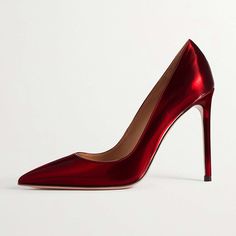 Elevate your ensemble with these Metallic Red 4-inch pointed stiletto Prom Pumps Shoes. Perfect for special occasions, the striking color and design add flair to your look. Color: Red Material: Metallic finish Heel Type: Stiletto heel Heel height: 4.13" / 105 mm approx Product measurements were taken using size 8. Please note that measurements may vary by size. Toe: Pointed toe Handcrafted US sizing. Fits true to size. Prom Pumps, Cowboy Shoes, Dance Heels, Boots Square Toe, Red Pumps, Suede Boots Knee High, Red Heels, Pumps Shoes, 4 Inch Heels