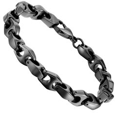 Mens Link Bracelet, Urban Jewelry, Mens Bracelets, Anchor Chain, Link Design, Jewelry Men, Black Tungsten, Bracelet Chain, Silver Chain Bracelet