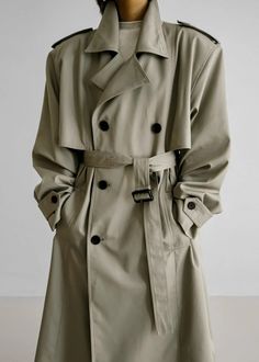 Eugene Trench Coat - Pale Khaki – The Frankie Shop Zara Trench Coat, Army Coat, Oversized Trench, Green Raincoat, Fall Fashion Coats, Oversized Trench Coat, The Frankie Shop, Frankie Shop