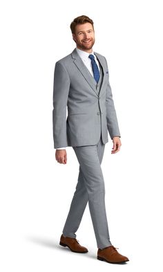 A slim premium heather performance suit with two buttons and a notch lapel. Slim Fit Suits With Single Button And Notch Lapel, Slim Fit Flat Front Suits, Slim Fit Single Button Suit With Flat Front, Professional Slim Fit Flat Front Suits, Slim Fit Single Button Suit With Notch Lapel, Michael Kors Fitted Suits For Formal Occasions, Michael Kors Tailored Suits For Formal Occasions, Michael Kors Tailored Blazer For Business Casual, Michael Kors Fitted Blazer For Business