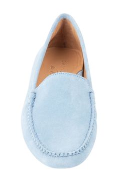 A moc-stitched toe intensifies the everyday refinement of a slip-on driving loafer that serves as a standout casual staple. Genuine calf hair (Brazil) upper/leather lining/rubber sole. By patricia green; imported. Women's Shoes. Driving Loafers, French Blue, Calf Hair, Slide Slipper, Loafers For Women, Women's Shoes, Slip On Sneaker, Rubber Sole, Brazil