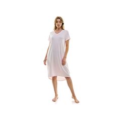 Sleep in total comfort when you wear this airy Women's Jaclyn Inc. V-Neck Sleepshirt. Click on this INTIMATES & SLEEPWEAR GUIDE to find the perfect fit and more! Sleep in total comfort when you wear this airy Women's Jaclyn Inc. V-Neck Sleepshirt. Click on this INTIMATES & SLEEPWEAR GUIDE to find the perfect fit and more! FEATURES Soft, comfortable, lightweight construction 2 pockets at the side seam by the hips Straight hem Short sleeves V-neckFIT & SIZING Relaxed loose fit 39-in. length from s Comfortable V-neck Spring Sleepwear, Casual White V-neck Nightgown, Spring V-neck Sleepwear For Relaxation, Comfortable V-neck Nightgown For Spring, Comfortable V-neck Summer Sleepwear, Comfortable V-neck Spring Nightgown, Casual White Nightgown For Lounging, White V-neck Casual Nightgown, Summer V-neck Sleepwear For Relaxation