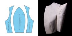 the front and back view of a sewing pattern for a top with cut outs on it