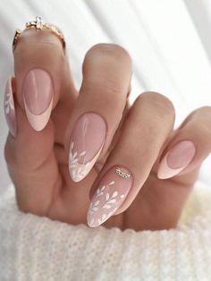 Free Returns ✓ Free Shipping✓. 24pcs Pink & White Gradient Water Drop Almond Shape False Nails For Daily Party With Glossy Silver Edge & Jelly Gel Included Press On Nails Nail Supplies- Press On False Nails at SHEIN. Nude Spring Nails, Simple Wedding Nails, Long Almond, Geometric Nail Art, Manicure Diy, Geometric Nail, Timeless Chic, Almond Nails Designs