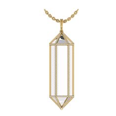 * Diamond encrusted cage floating power crystal necklace from the Magic Moments with Only Natural Diamonds & Lorraine Schwartz collection.   * 18 kt Yellow Gold  cage pendant accented with 402 sparkling round 1.1 mm white diamonds featuring a floating polished double terminated 3 inch crystal.   * Total diamond weight 3 carats    * 18 kt polished yellow gold Oval link chain necklace measures 30”   * Ready to ship   * Made in NYC Lorraine Schwartz, Magic Moments, Rainbow Sapphires, Rainbow Opal, Power Crystals, Sapphire Necklace, Crystal Drop, Silver Pendants, Opal Necklace