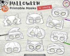 halloween printable masks for kids to color