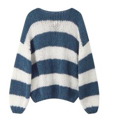 Best Fall Sweaters, Chunky Striped Sweater, Shops To Buy Clothes, Stripy Jumpers, School Clothes Ideas, Aesthetic Jumpers, Preppy Jumper, Fall Sweater Outfits, Navy Clothes