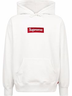 white cotton signature box logo drawstring hood long sleeves front pouch pocket When buying this unisex item, keep in mind that it is graded in standard men's sizing. White Sweatshirt With Embroidered Logo For Streetwear, White Logo Sweatshirt For Winter, Classic White Long Sleeve Hoodie, White Logo Patch Sweatshirt For Streetwear, White Logo Patch Sweatshirt, White Cotton Sweatshirt With Logo Patch, White Long Sleeve Sweatshirt With Logo Patch, Classic Hooded Hoodie For Streetwear, White Long Sleeve Hoodie With Logo