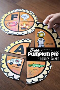 the free printable pumpkin pie phonics game is perfect for preschoolers to play with