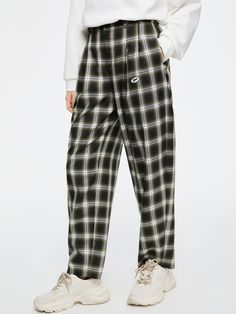 Details: Simple and refreshing plaid pants Classic loose straight leg pants with high waistline Seam plaids are symmetrical, showing quality Materials & Care: Polyester fiber 100% Hand wash | Dry clean Do not bleach Size & Fit: Model is 5'7", Bust 32, Waist 24, Hips 35, wearing a size S Item #: LL3PA13 Casual Plaid Wide-leg Pants, Casual Wide-leg Plaid Pants, Casual Plaid Wide-leg Bottoms, Casual Plaid Tapered Leg Pants, Plaid Relaxed Fit Pants, Plaid Relaxed Fit Trousers, Relaxed Fit Plaid Trousers, Plaid Straight Pants With Relaxed Fit, Plaid Relaxed Fit Straight Pants