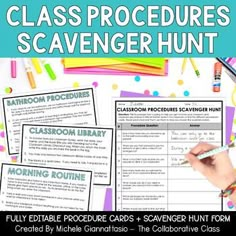 classroom procedure scavenger hunt for the classroom