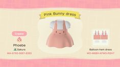 the pink bunny dress is on display in this game