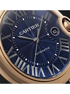 CARTIER Ballon Bleu de Cartier Automatic 42mm 18-Karat Pink Gold and Alligator Watch, Ref. No. WGBB0036 for Men | MR PORTER Cartier Collection, Cartier Ballon Bleu, Dress Watch, Gold Case, Roman Numerals, Mr Porter, Pink Gold, Luxury Watches, Cartier