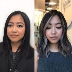 Hair Streaks, Blending Gray Hair, Brunette Balayage Hair, Gray Hair Highlights, Brown Blonde Hair, Grey Hair Color, Hair Inspiration Color, Asian Hair, 5k Followers