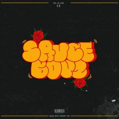 an orange and black poster with roses on it that says, save our soul?