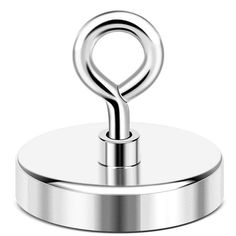 a metal object on a white surface with a round base and an open loop in the middle