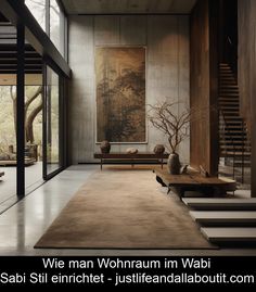 Wie du Wohnraum im Wabi Sabi Stil einrichtest Was ist der Wabi Sabi Stil und seine Ursprünge? Der Wabi Sabi Stil ist ein japanischer Einrichtungsstil, der auf der Ästhetik des Unvollkommenen basiert. Der Begriff “Wabi Sabi” stammt aus der Zen-Philosophie und beschreibt die Schönheit im Einfachen, Natürlichen und Unvollkommenen. Die Ursprünge des Wabi Sabi Stils […] #scandinavianinteriorideas Wabi Sabi Industrial, Japanese Wabi Sabi Interior, Wabi Sabi Architecture, Duplex Interior, Zen Style Interior, Japanese Style Interior, Modern Japanese Interior, Asian Interior Design