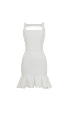 White Signature Bandage Pleated Dress Mini Length Open Back Invisible back zipper Dry clean only Designed in USA Model wears a size Small Model is 5'8" and weights 130 Lbs. 130 Lbs, Maxi Gowns, Dress Mini, New Arrival Dress, Bandage Dress, Pleated Dress, Jumpsuit Dress, Dresses For Sale, Open Back