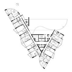 the floor plan for an apartment building with multiple floors and several rooms, including one bedroom